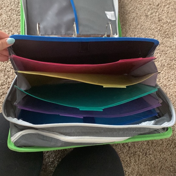 This is a Case it binder that is blue and green with triangles - Picture 3 of 4